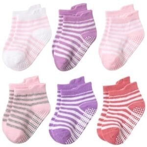 ZAPLES Baby Non Slip Grip Ankle Socks with Non Skid Soles for Infants Toddlers Kids Boys Girls