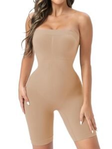 Ellareese Strapless Shapewear Bodysuit Butt Lifter Body Shaper for Women Under Dress Tummy Control full Body Shapewear