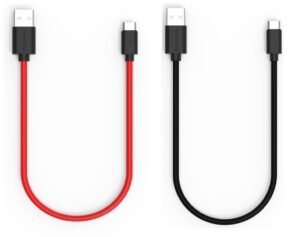 twance Small 0.25 Meter Type C to USB, 3.1A Fast Charging & 480Mbps high speed Sync Cable, Red & Black color(Pack of 2)| Compatible With android smartphone,Laptop, Tablet and C port enable device