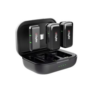 Digitek DWM 120 Wireless Microphone System, 2.4GHz Mic, Noise Reduction, 50m Range, 4.5Hr Battery, for iPhone & Android Smartphones, for Vlogging, Streaming & Interviews