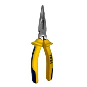 TATA AGRICO Long Nose Insulation Plier with Insulation to AC| Ideal for Cutting & Gripping Wires| High Strength Construction Shockproof Ergonomic Grip| (8 Inches/ 200 mm) – Yellow & Blue