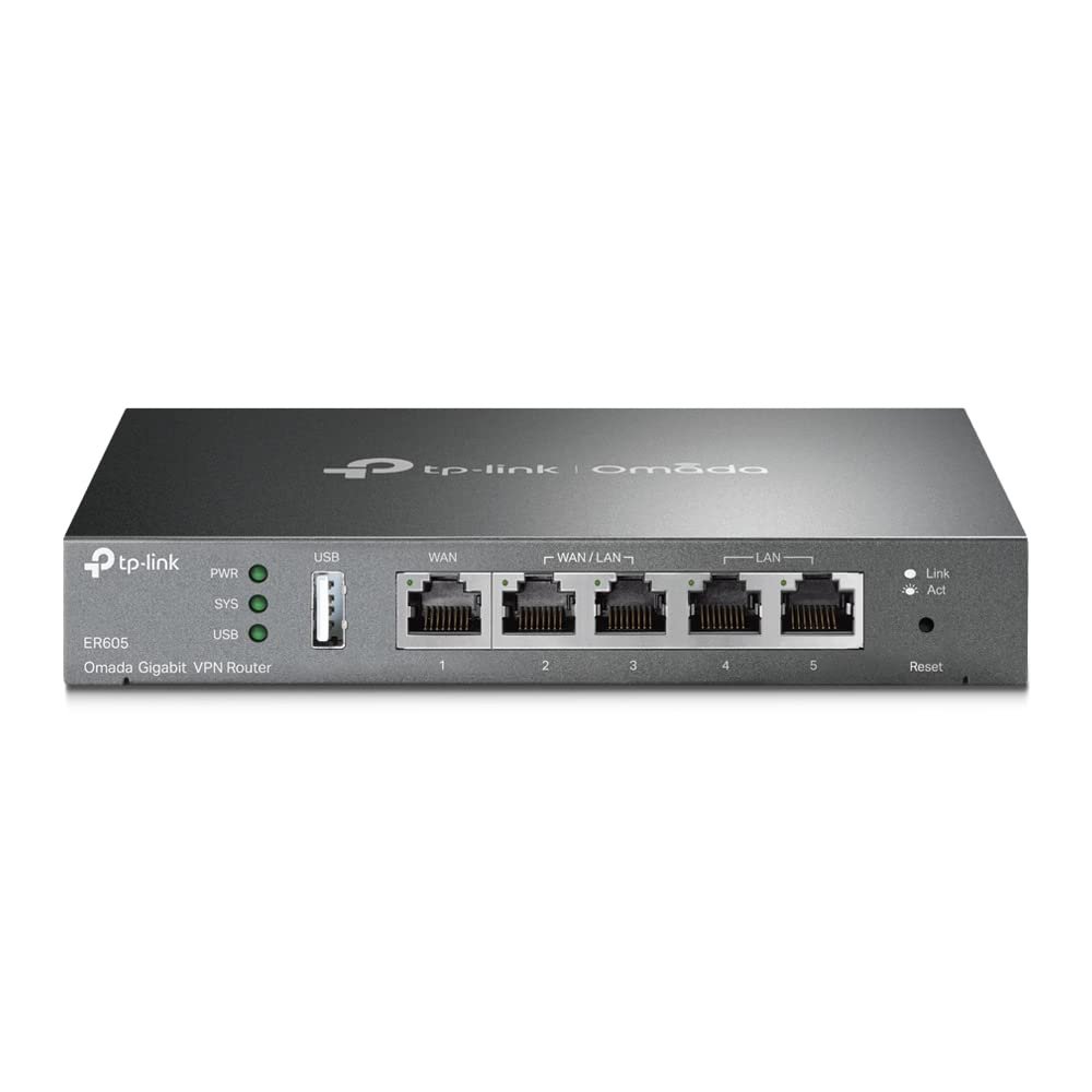 TP-Link ER605 (TL-R605) | Multi-WAN Wired Single_Band 1000 Mbps VPN Router | Up to 3 Gigabit WAN Ports | SPI Firewall SMB Router | Omada SDN Integrated | Load Balance | Lightning Protection