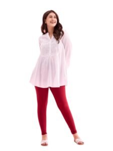 GO COLORS Soft Cotton Stretch Ankle Length Leggings for Women | Breathable