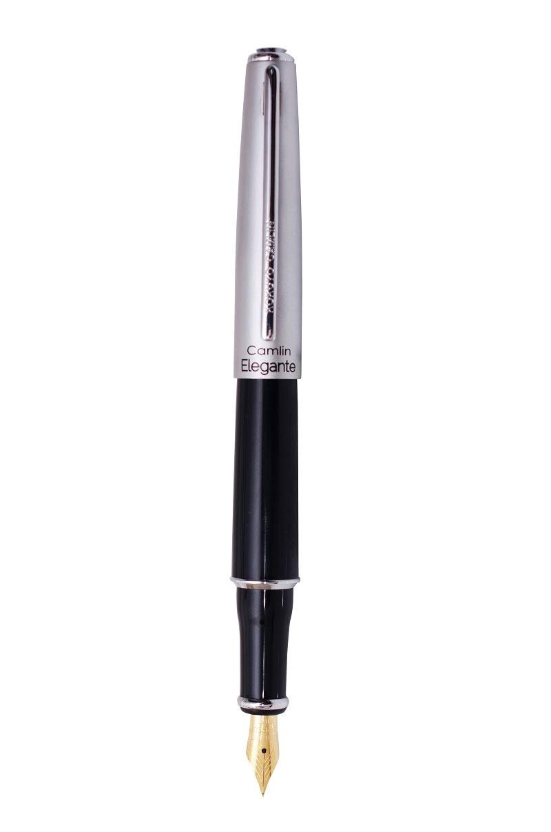 Camlin Elegante Fountain Pen – Black/Blue/Red