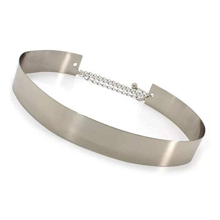 SATYAM KRAFT Women’s Metal Wide Plate Adjustable Silver Ladies kanduro-Belt for Diwali Gift, Birthday, Anniversary Women and Girls (3.5 cm Wide)