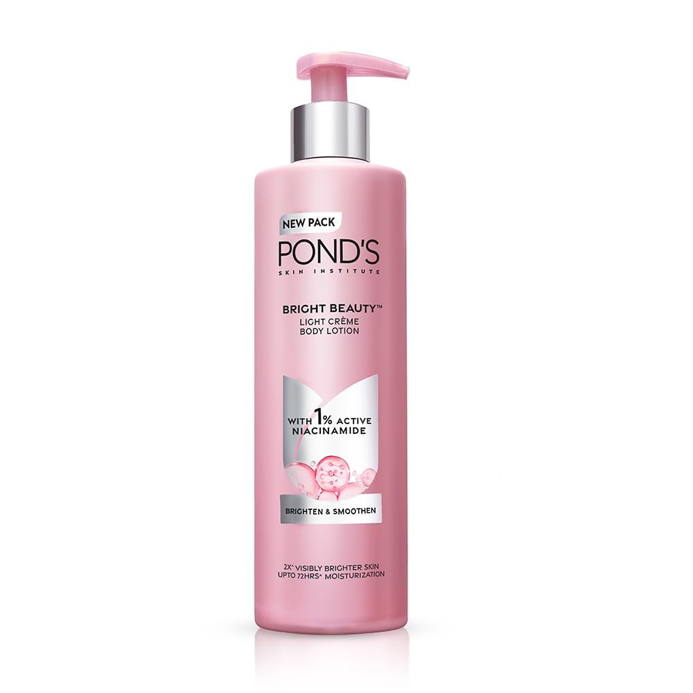 POND’S Bright Beauty Light Crème Moisturizing Body Lotion With 1% Niacinamide For Smooth & Bright Skin, for All skin Types,275ml