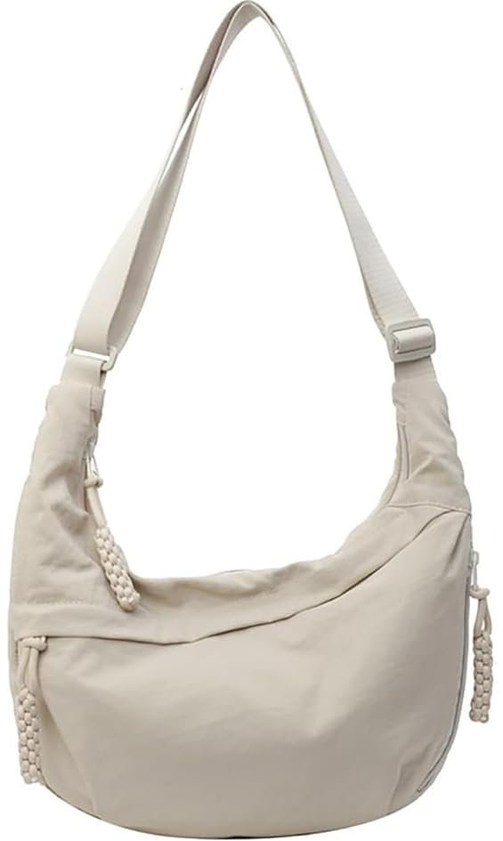 Lyrovo Travel Crossbody Crescent Bags for Women Over Shoulder Purse with Zipper Half Moon Sling Bag & Waist Bag Unisex Chest Bag