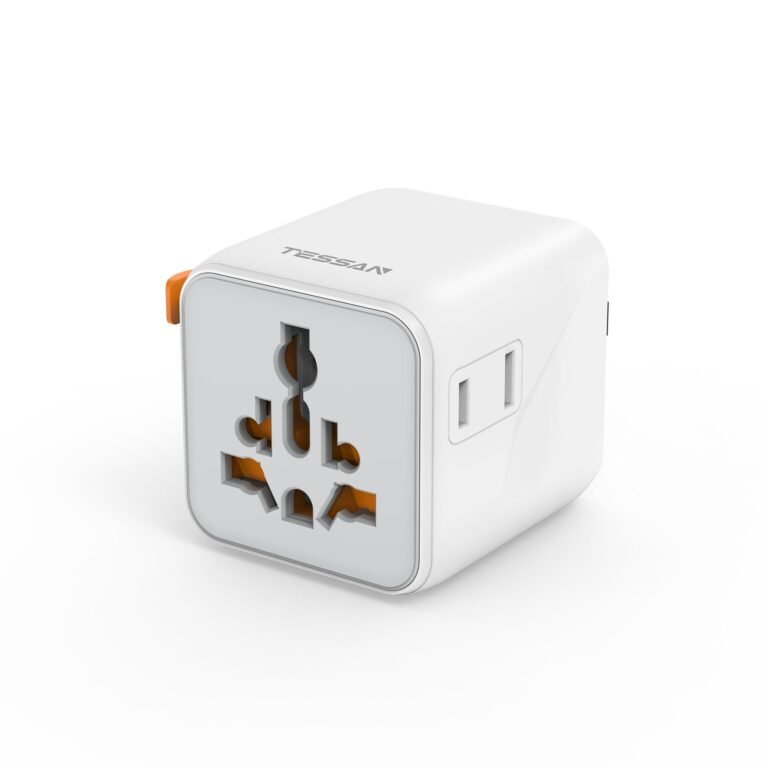 TESSAN Universal Charger Adapter 25w High Power, with 2 Extra Pin for USA/Japan Socket – International Worldwide All in One Travel Plug Adapter with Universal Socket for US, Canada,UK, Europe, Dubai