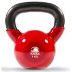 Kakss Vinyl half coating Kettle Bell for Gym & Workout (Proudly Made in India) (4Kg Red)