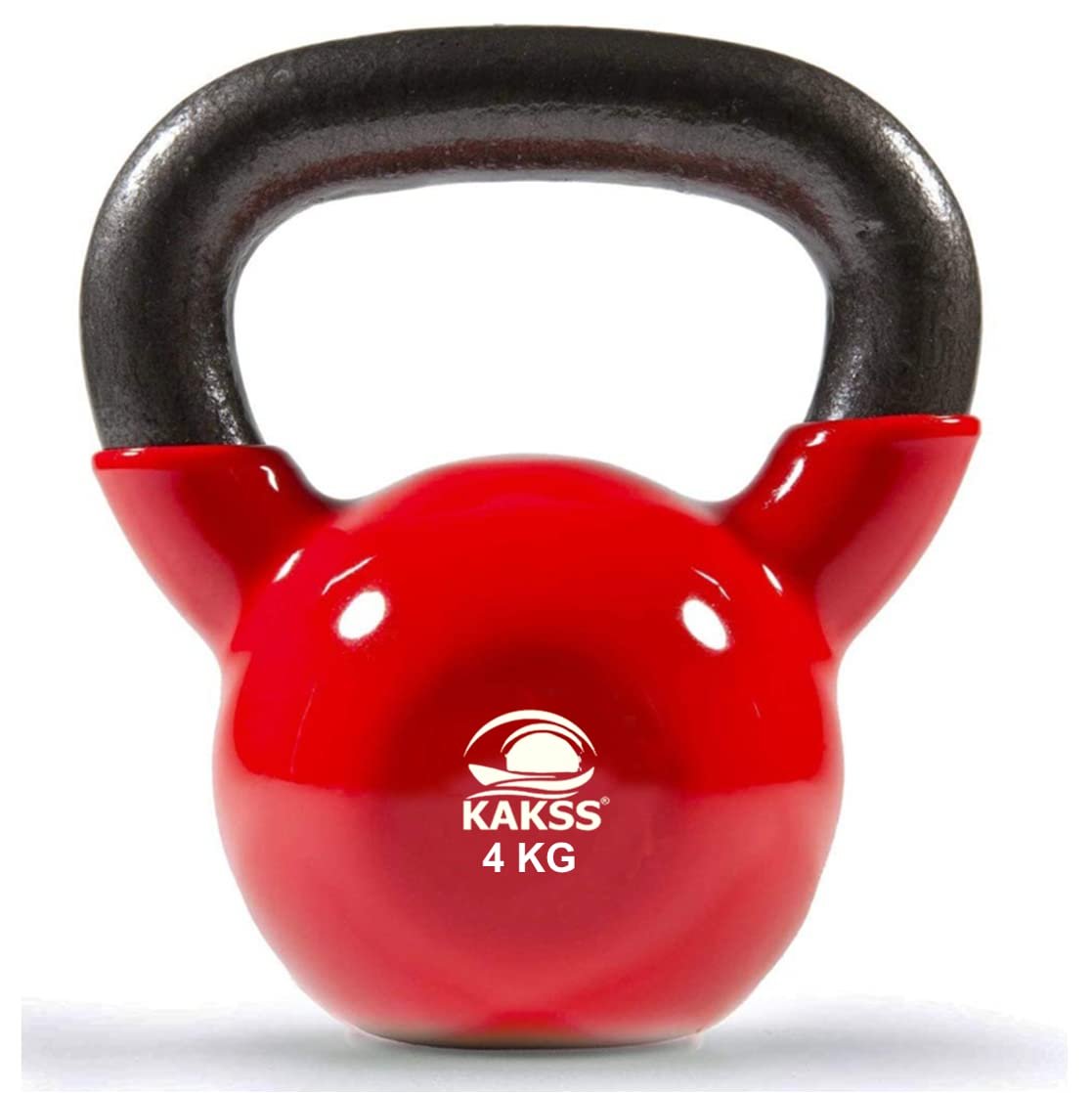 Kakss Vinyl half coating Kettle Bell for Gym & Workout (Proudly Made in India) (4Kg Red)