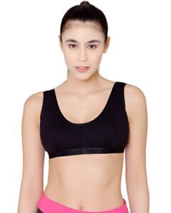 BODYCARE Women’s Cotton & Spandex Non-Wired Sports Bra (Pack of 1)