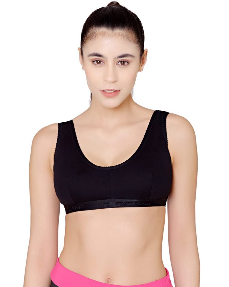 BODYCARE Women’s Cotton & Spandex Non-Wired Sports Bra (Pack of 1)