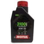 Motul 3100 4T Gold 20W-50 Technosynthese Semi-Synthetic Engine Oil for Bikes | API SM | High Performance Protection, Smooth Gear Shifting & Reliable Power | 1 L