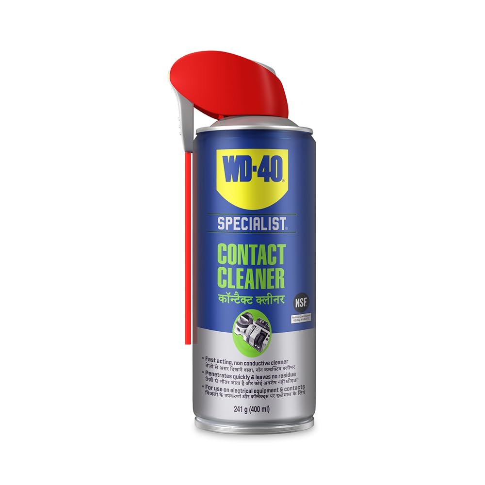 WD-40 Specialist® All Purpose Contact Cleaner 400ml – Drive Out Dirt, Dust, Oil, Flux Residue, and Moisture From Sensitive Electrical Parts and Equipment with Ease