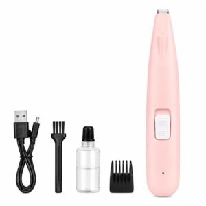 Pet Paw Hair Trimmer for Dogs & Cats with LED Light, Waterproof Rechargeable Pet Razor, Low Noise Electric Paw Clipper for Trimming Paws, Ears, Face & Sensitive Areas, Cordless Grooming Shaver