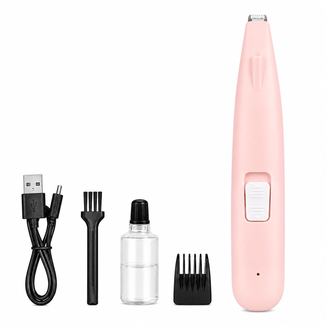 Pet Paw Hair Trimmer for Dogs & Cats with LED Light, Waterproof Rechargeable Pet Razor, Low Noise Electric Paw Clipper for Trimming Paws, Ears, Face & Sensitive Areas, Cordless Grooming Shaver