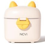 NCVI Baby Formula Dispenser On The Go, Formula Container to Go, Formula Holder for Travel, Outdoor Picnic with Baby Infant, Portable Container for Milk Powder, Snacks, Candy, Fruits (White, Sheep)