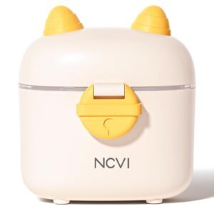 NCVI Baby Formula Dispenser On The Go, Formula Container to Go, Formula Holder for Travel, Outdoor Picnic with Baby Infant, Portable Container for Milk Powder, Snacks, Candy, Fruits (White, Sheep)