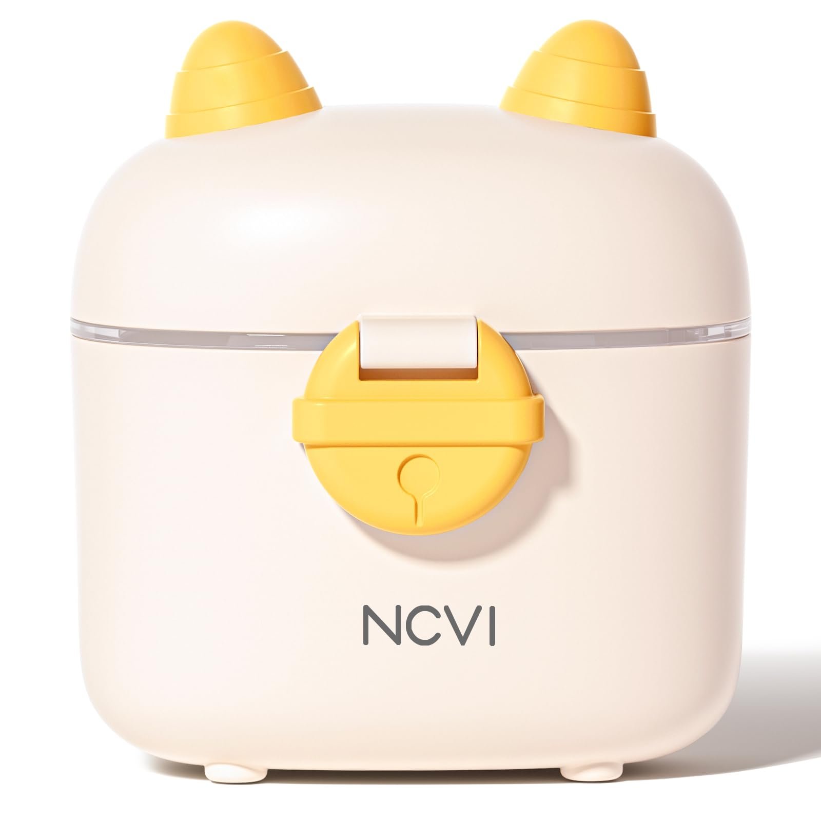 NCVI Baby Formula Dispenser On The Go, Formula Container to Go, Formula Holder for Travel, Outdoor Picnic with Baby Infant, Portable Container for Milk Powder, Snacks, Candy, Fruits (White, Sheep)