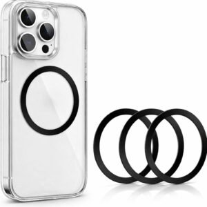 Universal Metal Ring Sticker for Wireless Charging Alignment | Non-Magnetic Metal Ring (No Magnet Inside) | Ultra-Thin 0.4mm | for iPhone, Samsung & Android Phone Covers (3)