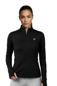 PUMP’D Women’s Jacket | Slim Fit | Thumb Hole Open Sleeve | Full Zipper | UV Protection | 360° Reflective Logo | Perfect for Workout