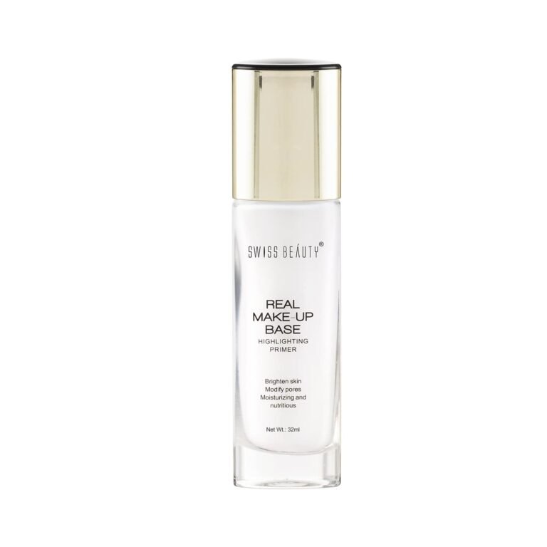 Swiss Beauty Real Makeup Base Highlighting Primer| Skin-Hydrating Poreless Primer With Natural Glow Finish For Face Makeup |Shade – 03 Pink Tint, 32Ml