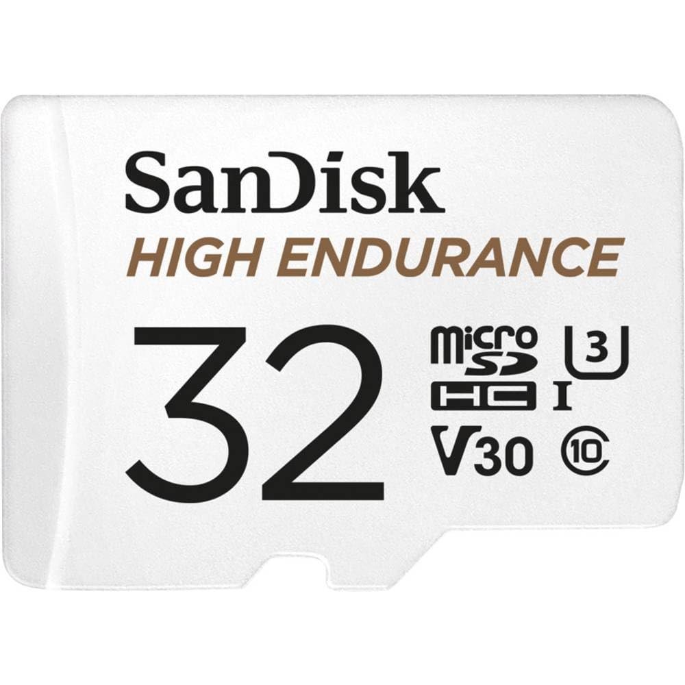 SanDisk 32GB High Endurance Video MicroSDHC Card with Adapter for Dash Cam and Home Monitoring Surveillance Systems – C10, U3, V30, 4K UHD, Micro SD Card – SDSQQNR-032G-GN6IA