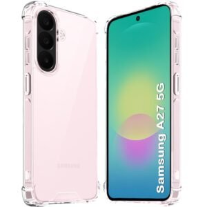 TheGiftKart Crystal Clear Back Cover Case for Samsung Galaxy A27 5G | 360 Degree Protection | Shock Proof Design | Transparent Back Cover Case for Samsung Galaxy A27 5G (PC & TPU, Transparent Bumper)