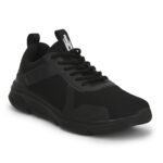 Liberty Force 10 Black Sports Shoes for Men – Knit-Mesh Lace-Up Sports Wear