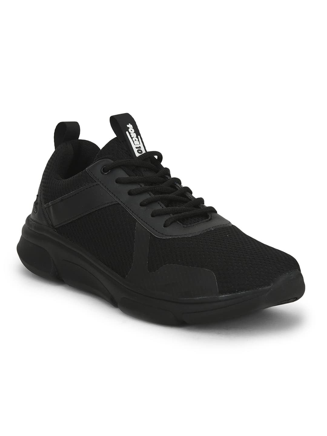 Liberty Force 10 Black Sports Shoes for Men – Knit-Mesh Lace-Up Sports Wear