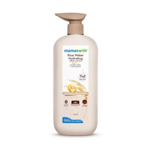 Mamaearth Rice Water Hydrating Body Lotion with Rice Water & Niacinamide for Dewy Glass Skin | 48 Hrs Moisturizating & Nourishing | For Dry Skin | 7 in1 Total Care | 100% Natural Butter | Non Greasy Smooth Skin | 400 ml