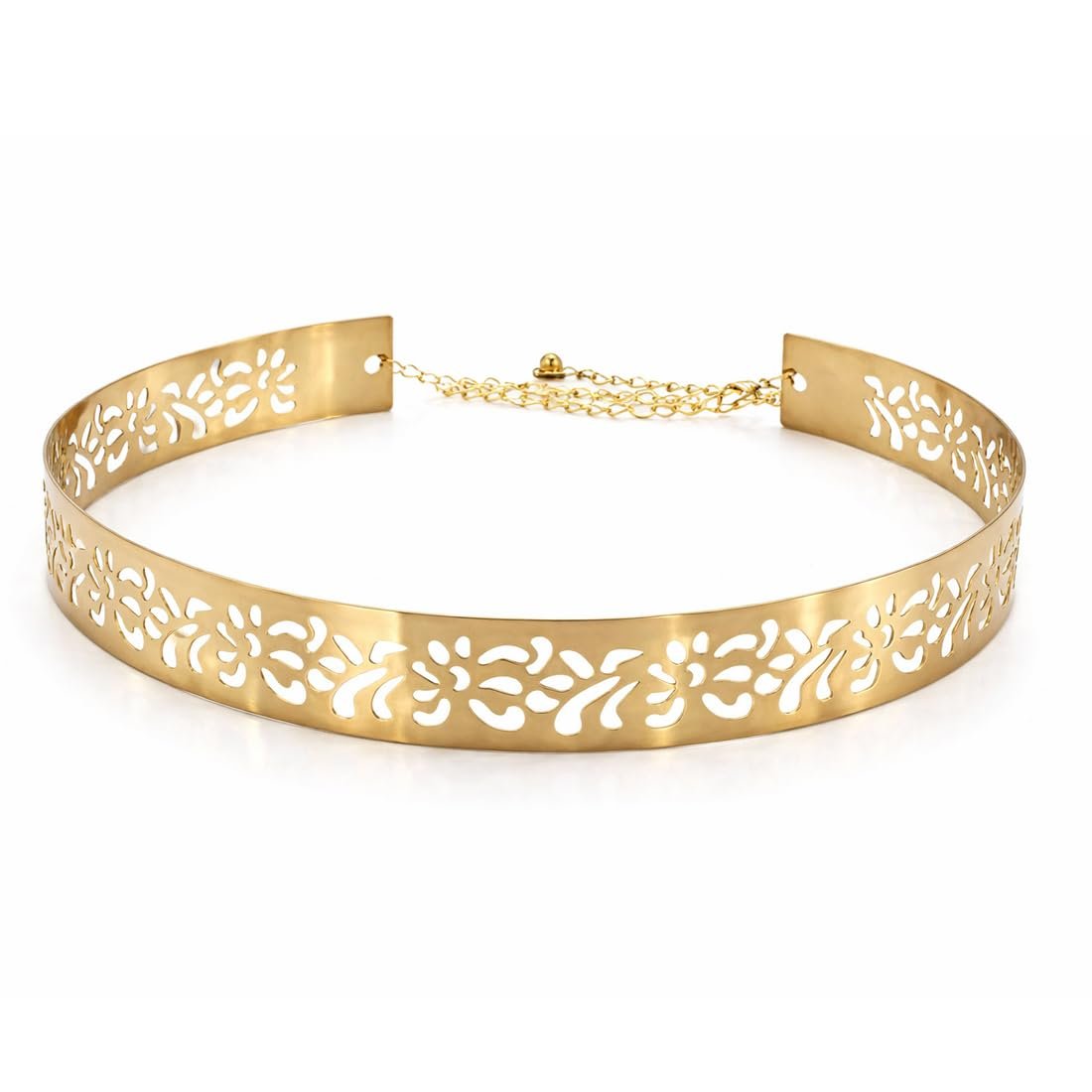 YouBella Jewellery Celebrity Inspired Adjustable Metal Plate Type Golden Kamarband Waist Belt for Women/Girls