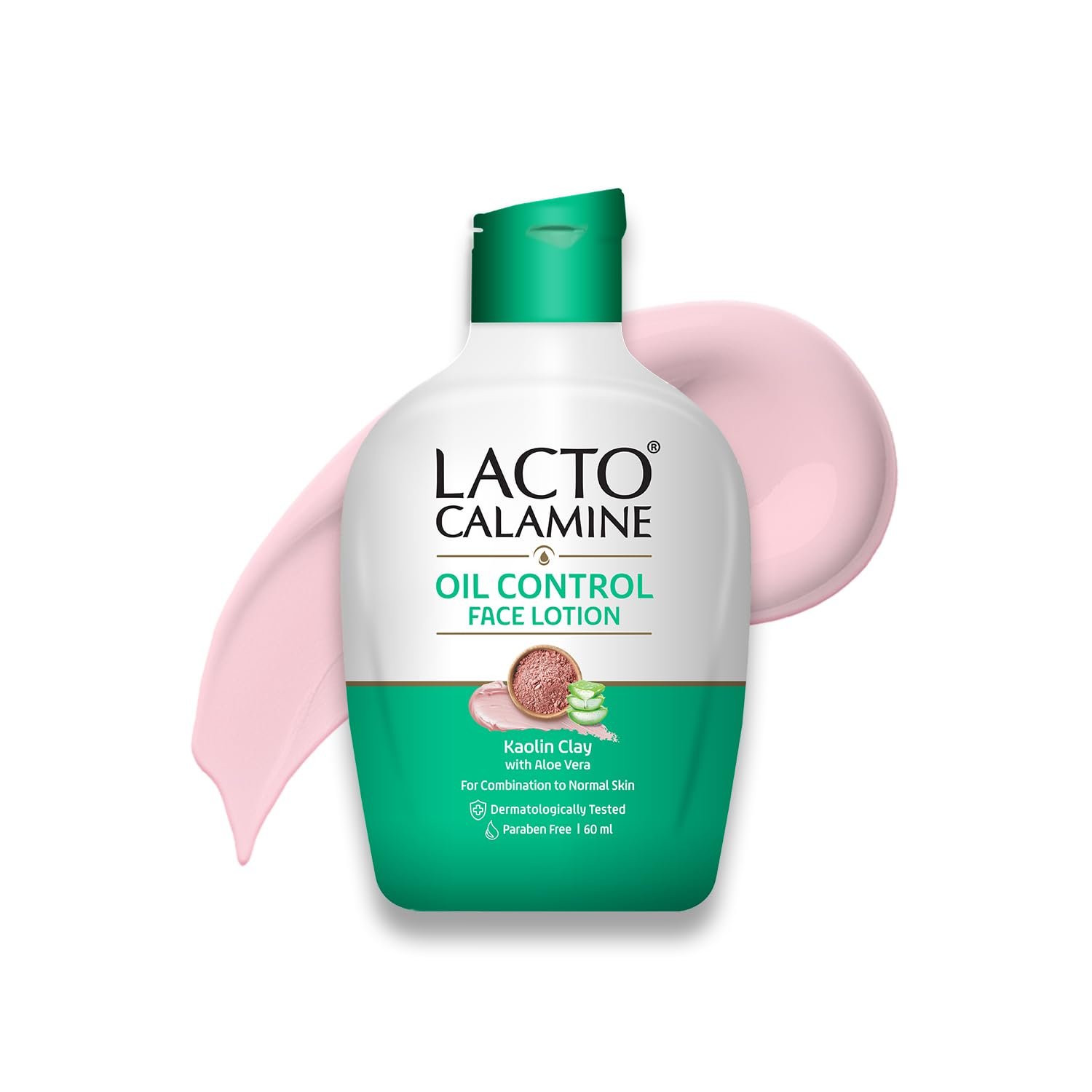 Lacto Calamine Face Lotion | 60 ml | Daily Moisturizer For Face – Combination To Normal Skin | Kaolin Clay & Aloe Vera | Abosrbs Excess Oil | Fights Pimples, Darkspots & Blackheads | Body Lotion