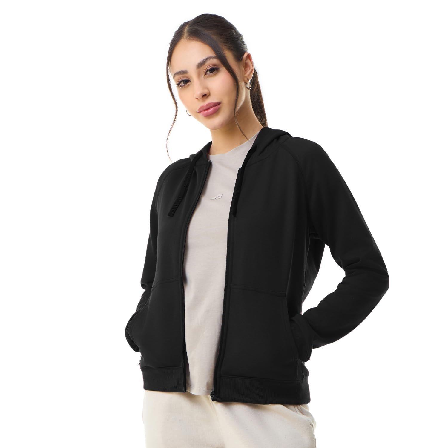 Boldfit Women Cotton Blend Sweatshirt Long Sleeve Hoodies Full Zipper Winter Jacket Lightweight Winter wear Stylish