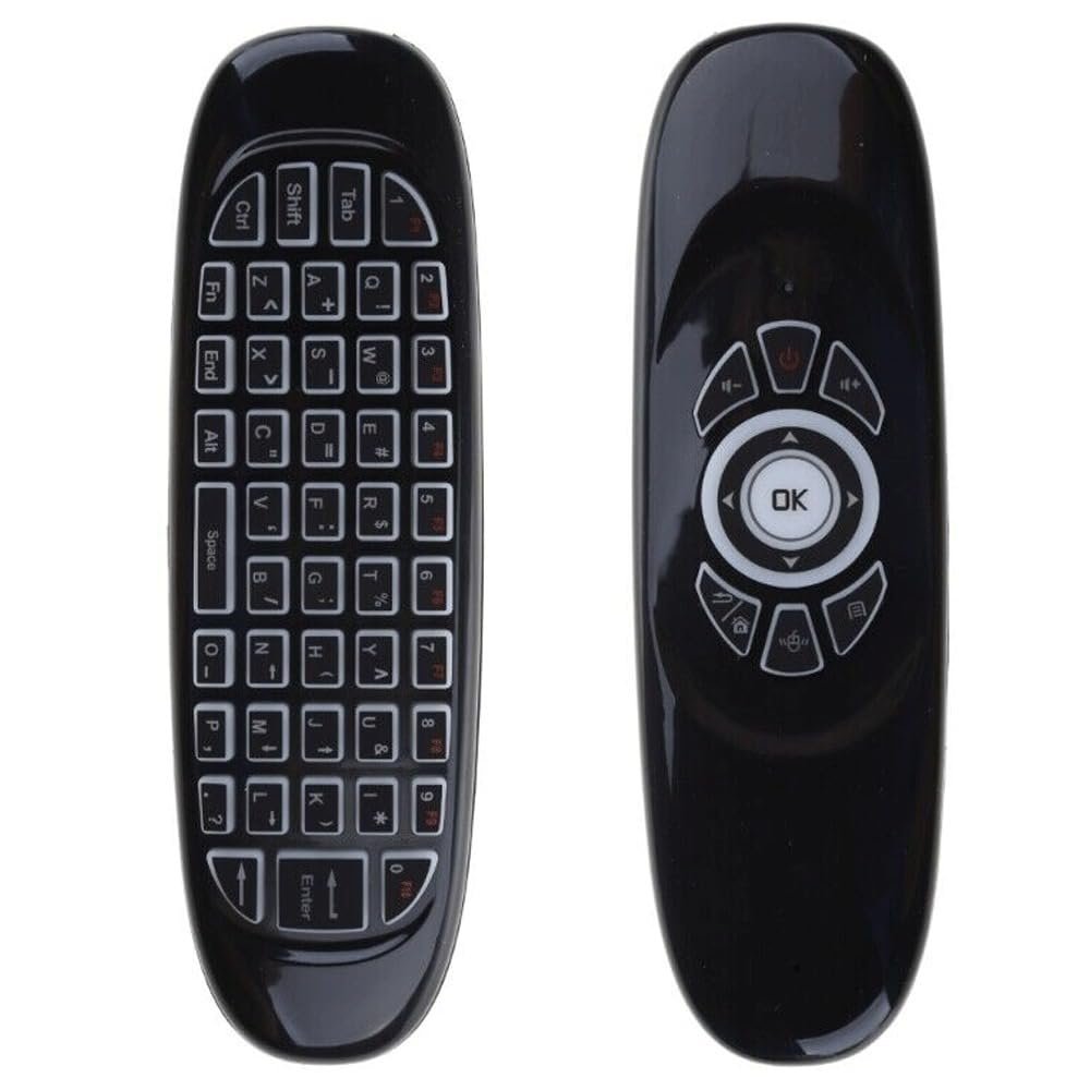 Etzin C120 RGB 7 Color Backlight Fly Air Mouse Wireless Backlit Keyboard G64 Rechargeable 2.4G Smart Remote Control for Android Tv Box Keyboard Accessories-(EPL-630KM)