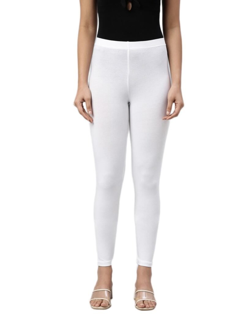 GO COLORS Soft Cotton Stretch Ankle Length Leggings for Women | Breathable