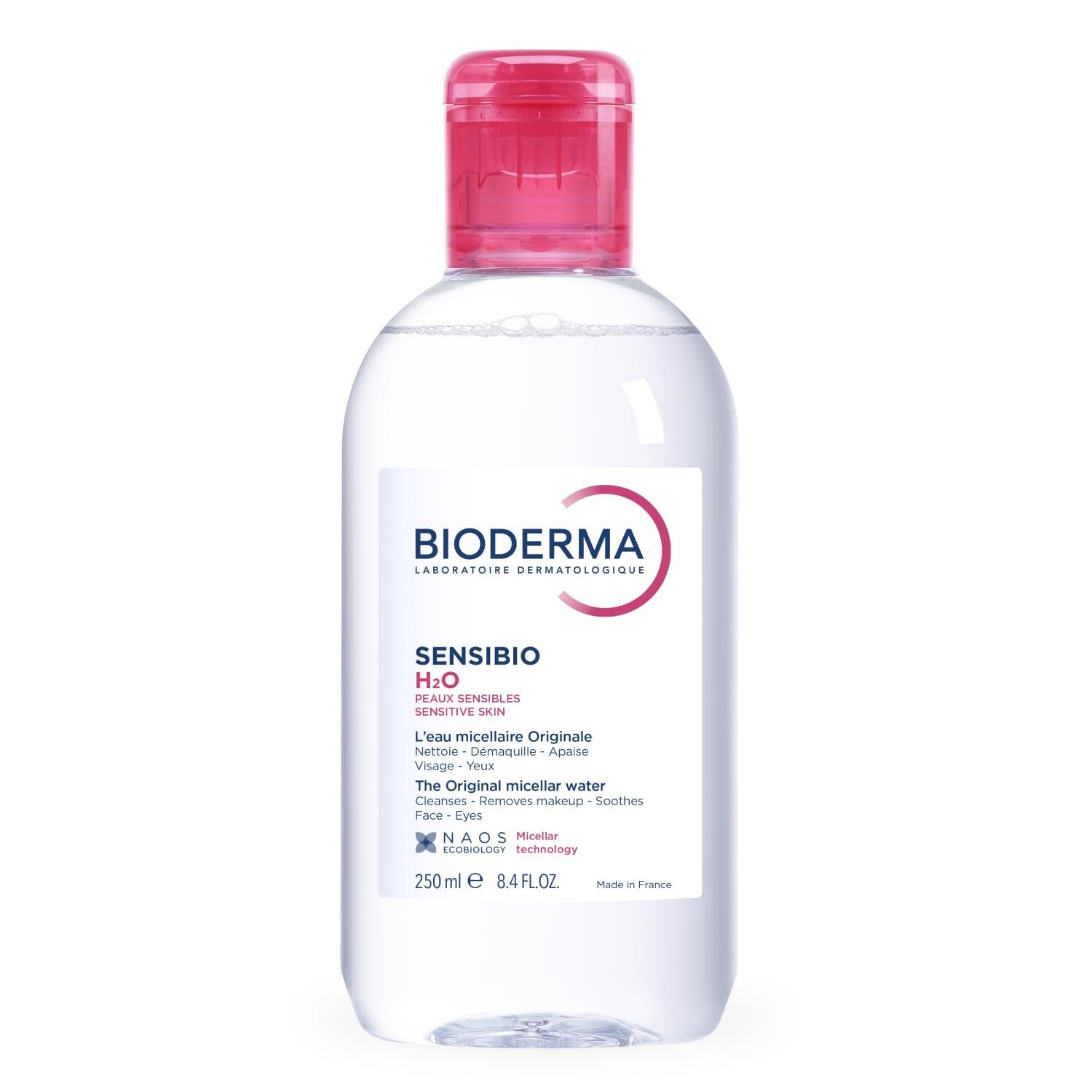 Bioderma Sensibio H2O Daily Soothing Cleanser, Make up Pollution & Impurities Remover Face Eyes Sensitive skin, 250ml