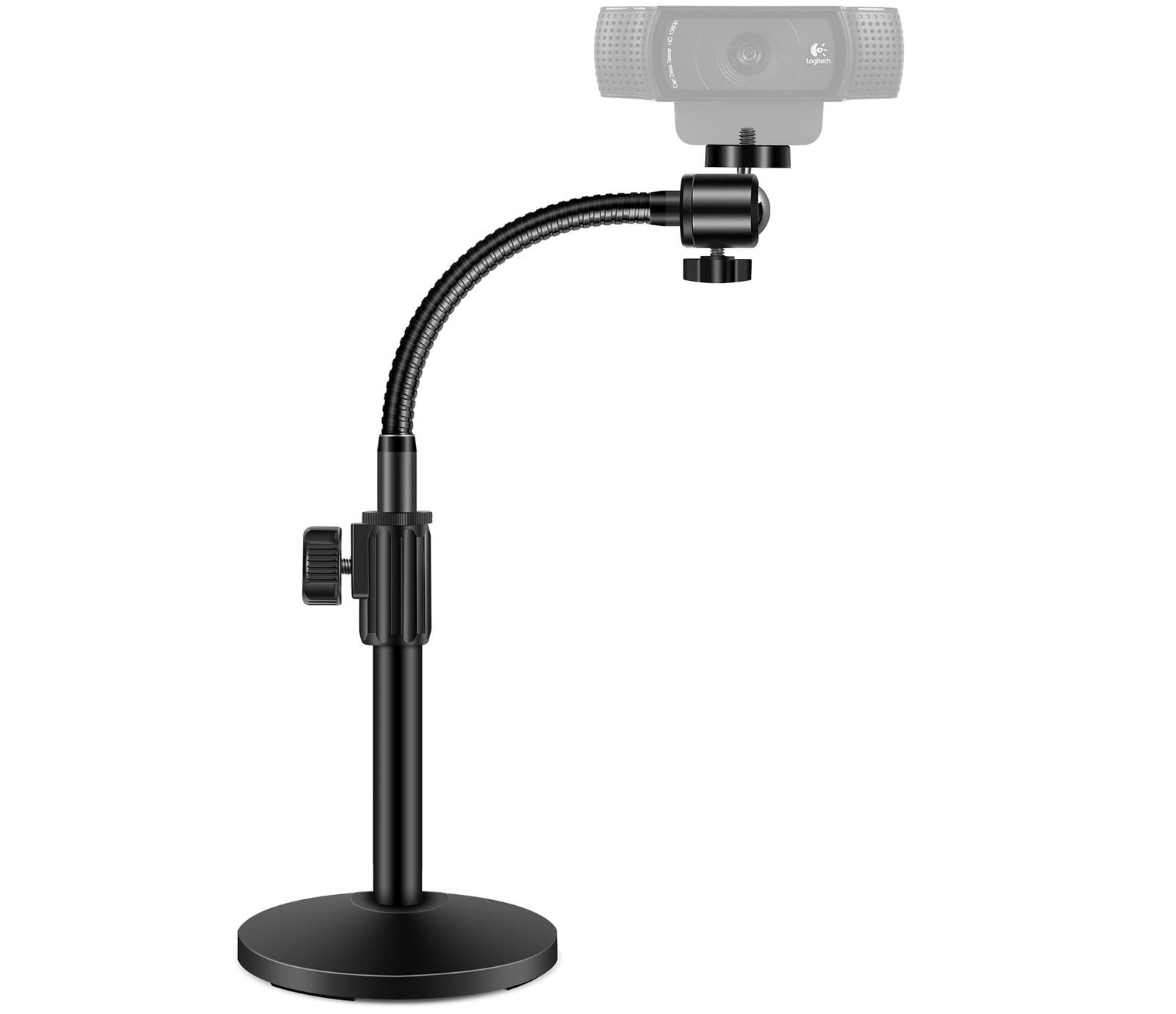 InnoGear Upgraded Adjustable Desktop Stand Flexible Holder Stand with Tripod Head, Gooseneck and Base for Logitech Webcam C922 C930e C920S C920 C615 and BRIO and Other Devices with 1/4″ Thread