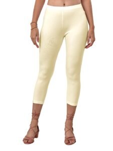Lyra Women’s Skinny Fit High Rise Capri Leggings | Cotton Ankle Length Pant