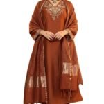 Klosia Women Embroidery Solid Straight Kurta and Pant Set with Dupatta