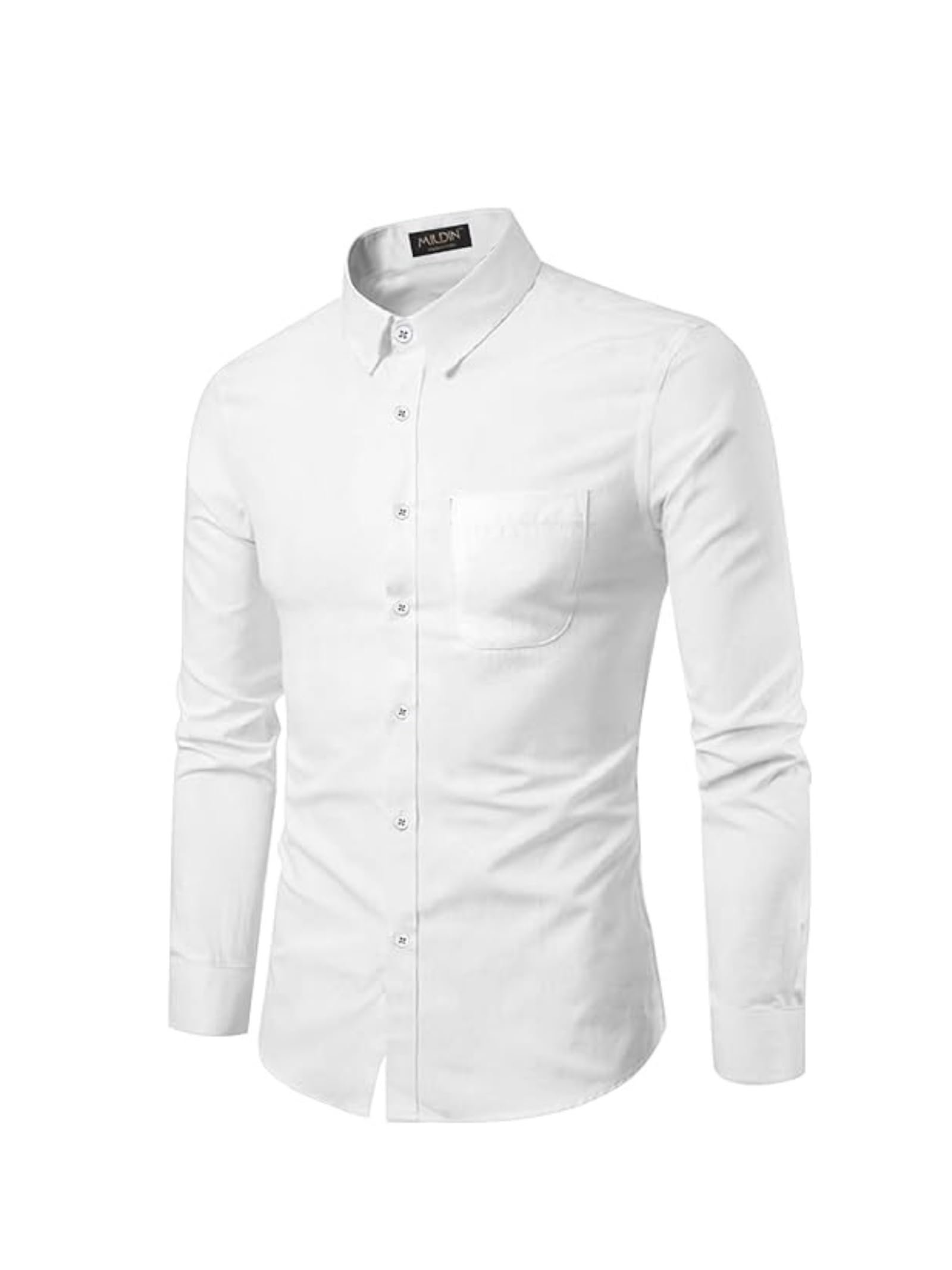 MILDIN Men’s Premium Cotton Full Sleeve Shirt | Formal & Casual Wear |Soft Breathable Fabric | Regular Fit | Office, Business