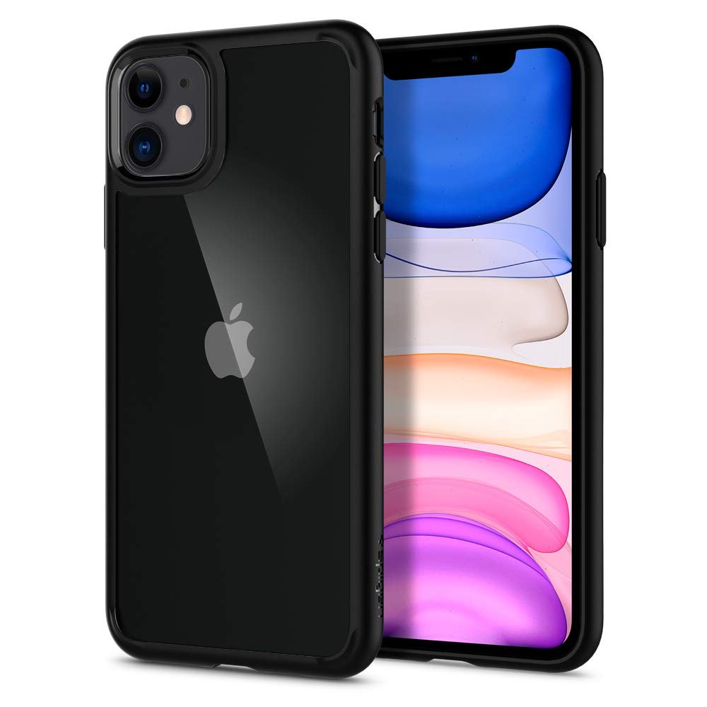 Spigen Ultra Hybrid Back Cover Case for iPhone 11, Durable Hybrid Structure, Air Cushion Technology – Polycarbonate + TPU | Matte Black