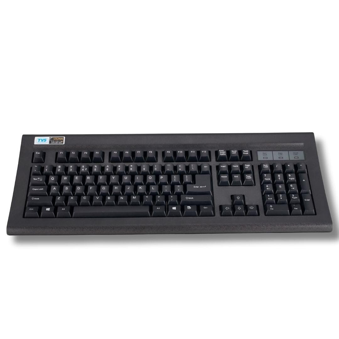 TVS ELECTRONICS Gold Prime Mechanical Wired Keyboard | Dustproof Key switches | Guaranteed 50 Million keystrokes | 1.5 Meter USB Cable, USB Gold Keyboard (Black)