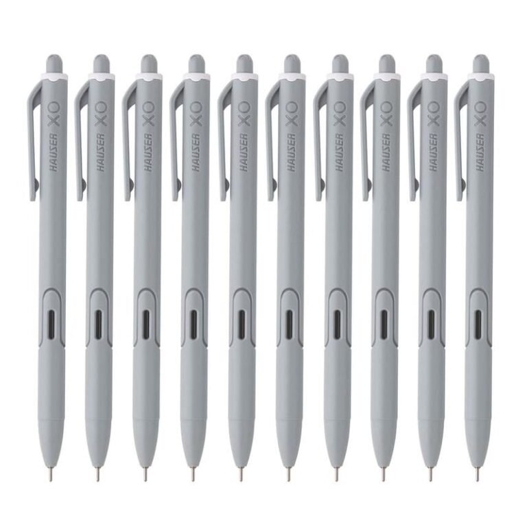 Hauser XO RT Retractable Ball Pen | Sleek Body & Minimalistic Design | Matt Finish & Solid Body Type | Low Viscosity Ink With Ultra Durable Tip | Black Ink, Set Of 10