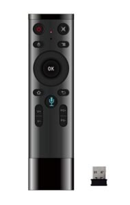 S5 Voice Remote, 2.4G Wireless Infrared Remote Control with 6 Axis Gyroscope and IR Learning, Air Fly Mouse with Voice Input for Original Android TV Box/Android TV/PC/Smart TV