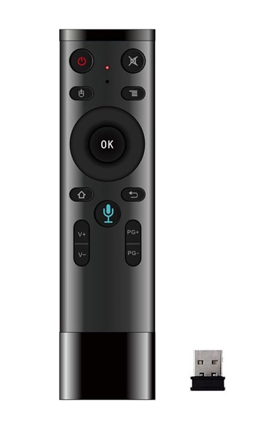 S5 Voice Remote, 2.4G Wireless Infrared Remote Control with 6 Axis Gyroscope and IR Learning, Air Fly Mouse with Voice Input for Original Android TV Box/Android TV/PC/Smart TV