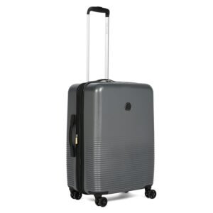 DELSEY PARIS Marina 65 cms Medium Check-in Polycarbonate Hard Sided 8 Wheels and Expandable Spinner Suitcase/Trolley Bag for Travel with TSA Lock- Anthracite