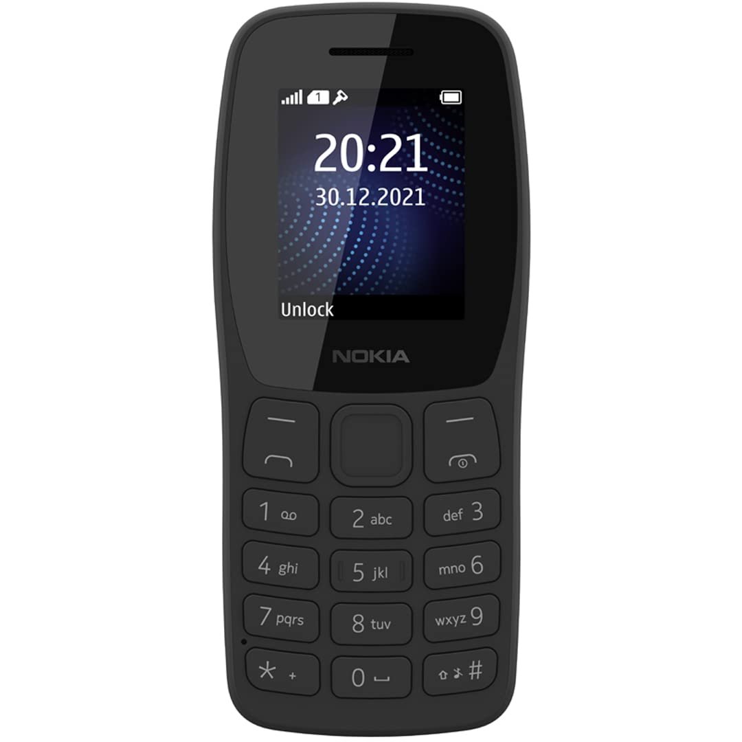 Nokia 105 Classic | Single SIM Keypad Phone with Built-in UPI Payments, Long-Lasting Battery, Wireless FM Radio, Without Charger| 1 Year Replacement Guarantee | Charcoal