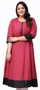 Yash Gallery Women’s Cotton Relaxed Fit Anarkali Slub Printed Kurta