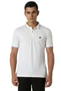 Van Heusen Men’s Cotton Solid Regular Fit Collar Polo T-Shirt